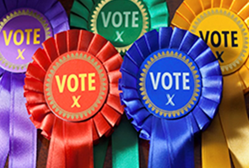 ribbons saying vote